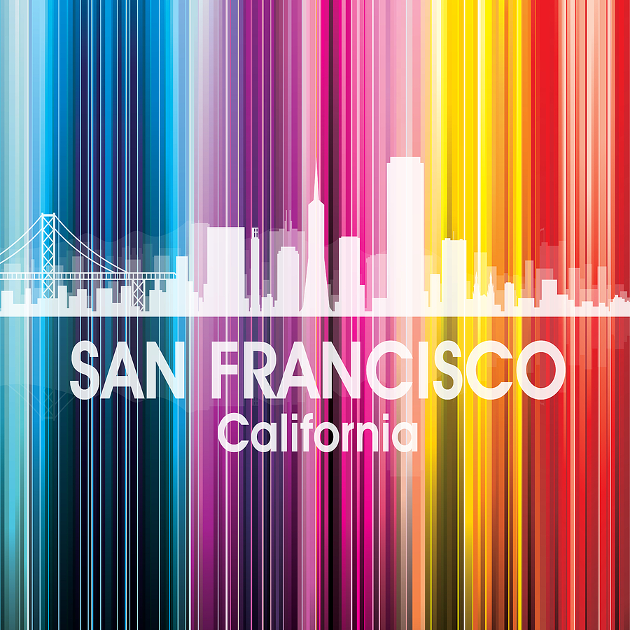 San Francisco Digital Art - San Francisco CA 2 Squared by Angelina Tamez