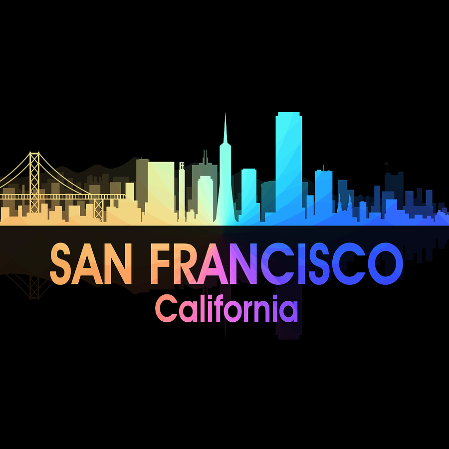 San Francisco Mixed Media - San Francisco CA 5 Squared by Angelina Tamez