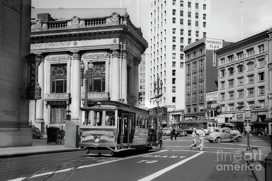 San Francisco Cable Car during WWII Photograph by Wernher Krutein