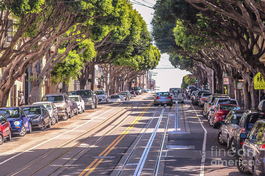 San Francisco cable car tracks Photograph by Claudia M Photography