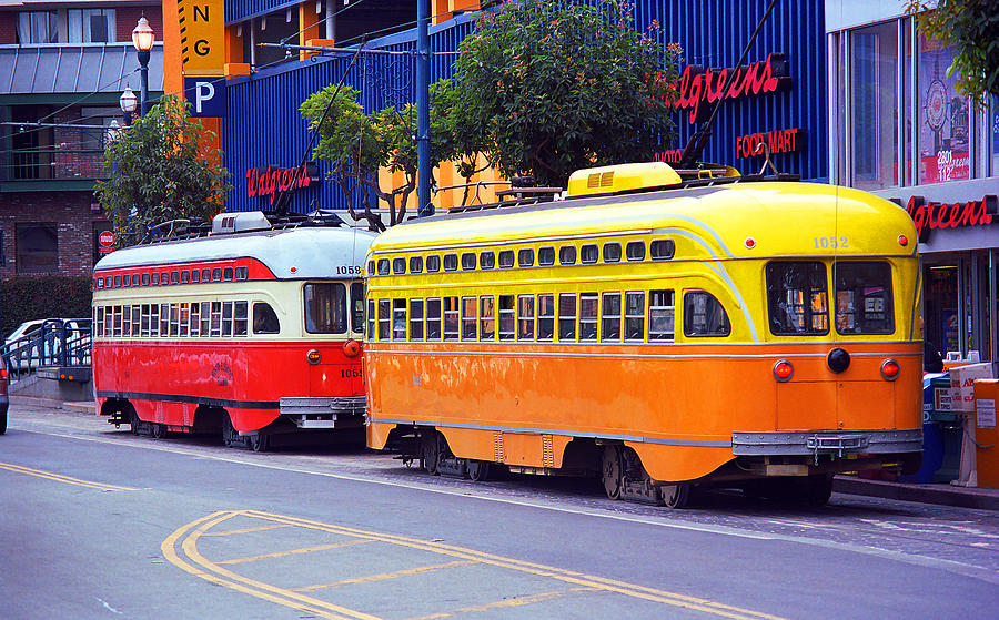 San Francisco Trolley Cars Photograph by Frank Romeo
