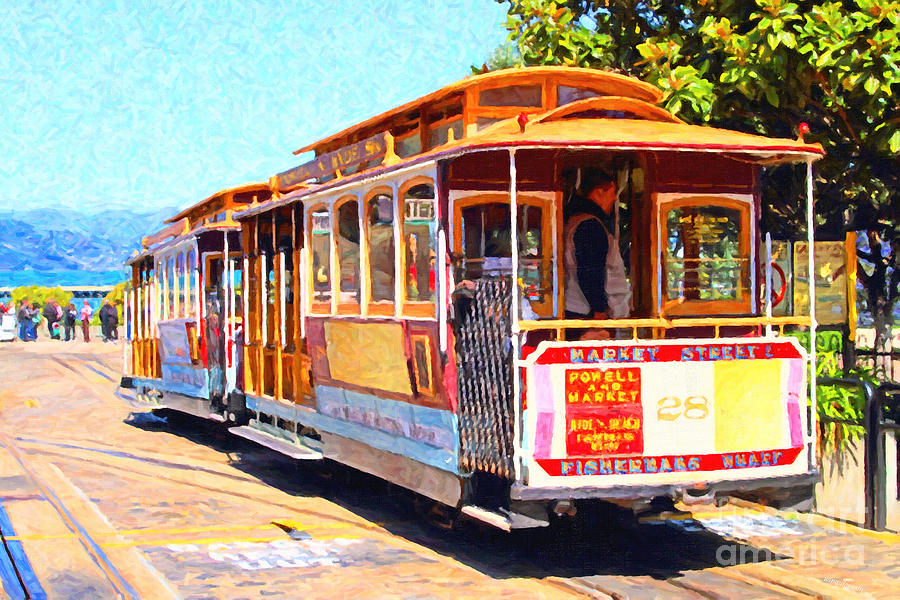 San Francisco Cablecar At Fishermans Wharf . 7D14097 Photograph by Wingsdomain Art and Photography