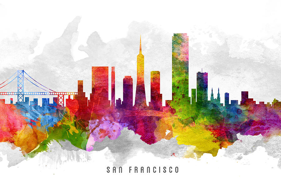 San Francisco Painting - San Francisco California Cityscape 13 by Aged Pixel