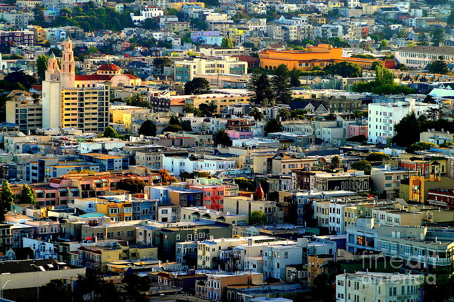 San Francisco California Scenic  Rooftop Landscape Photograph