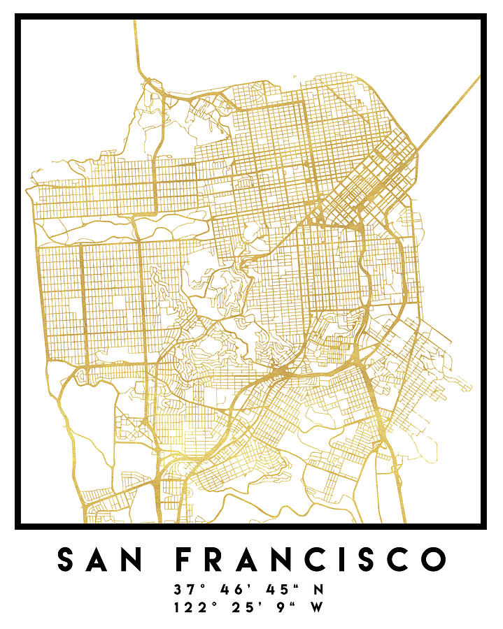 San Francisco City Street Map Art Digital Art By Emiliano Deificus Fine Art America 0894