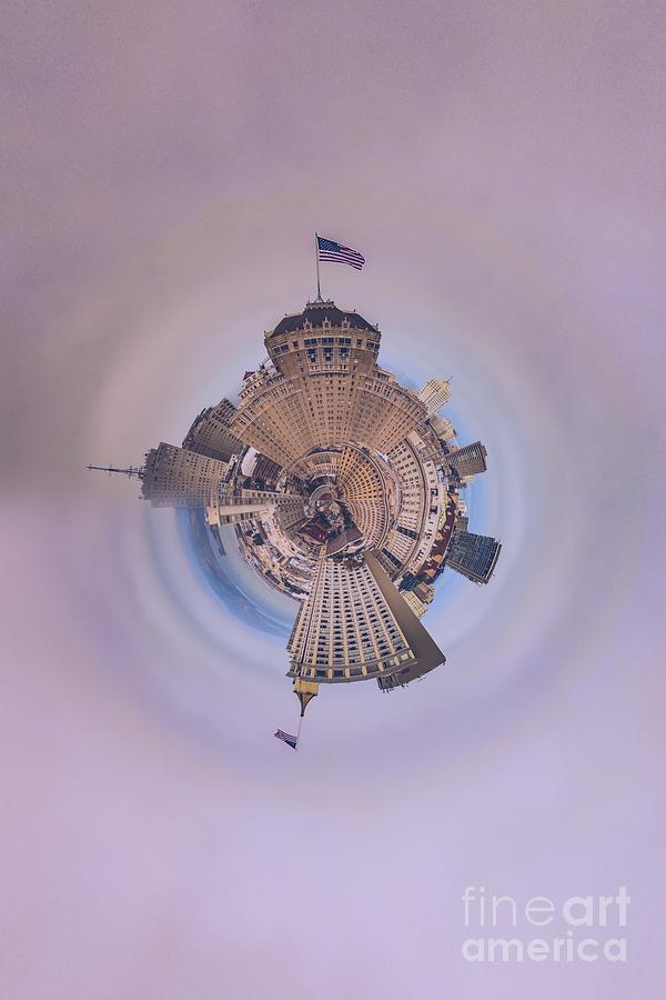 San Francisco city view before sunset - tiny planet Photograph by Claudia M Photography