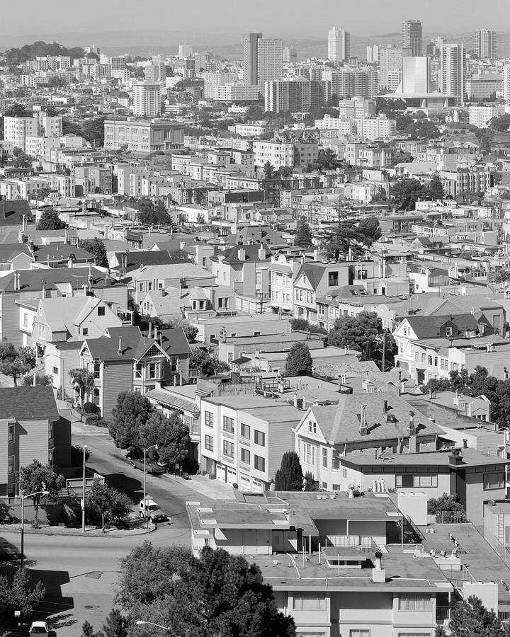 San Francisco Cityscape View from Corona Heights Park, 1988 Diptych 2 Photograph by Kathy Anselmo