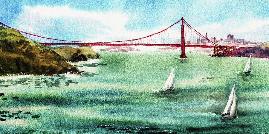 San Francisco Painting - San Francisco Elongated Painting by Irina Sztukowski