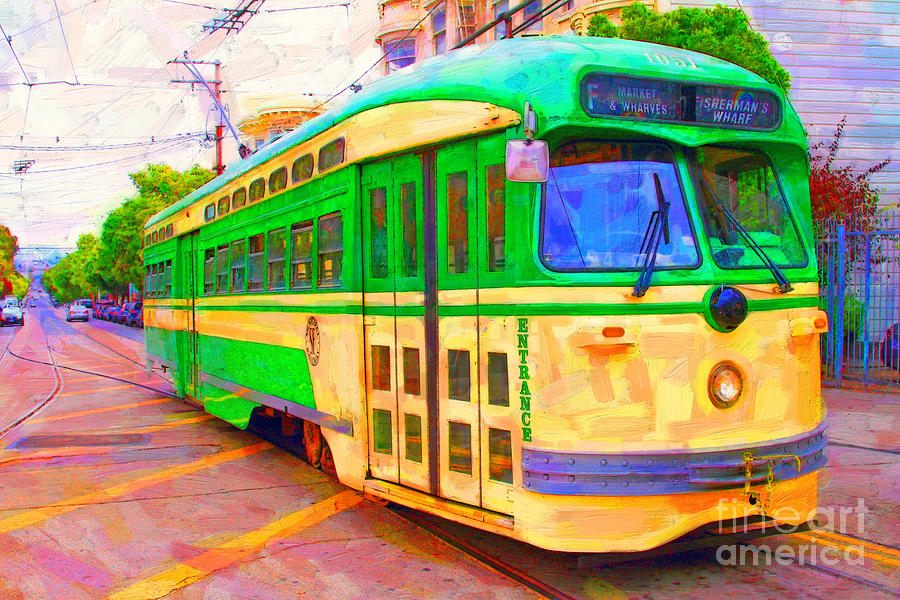 Transportation Photograph - San Francisco F-Line Trolley by Wingsdomain Art and Photography