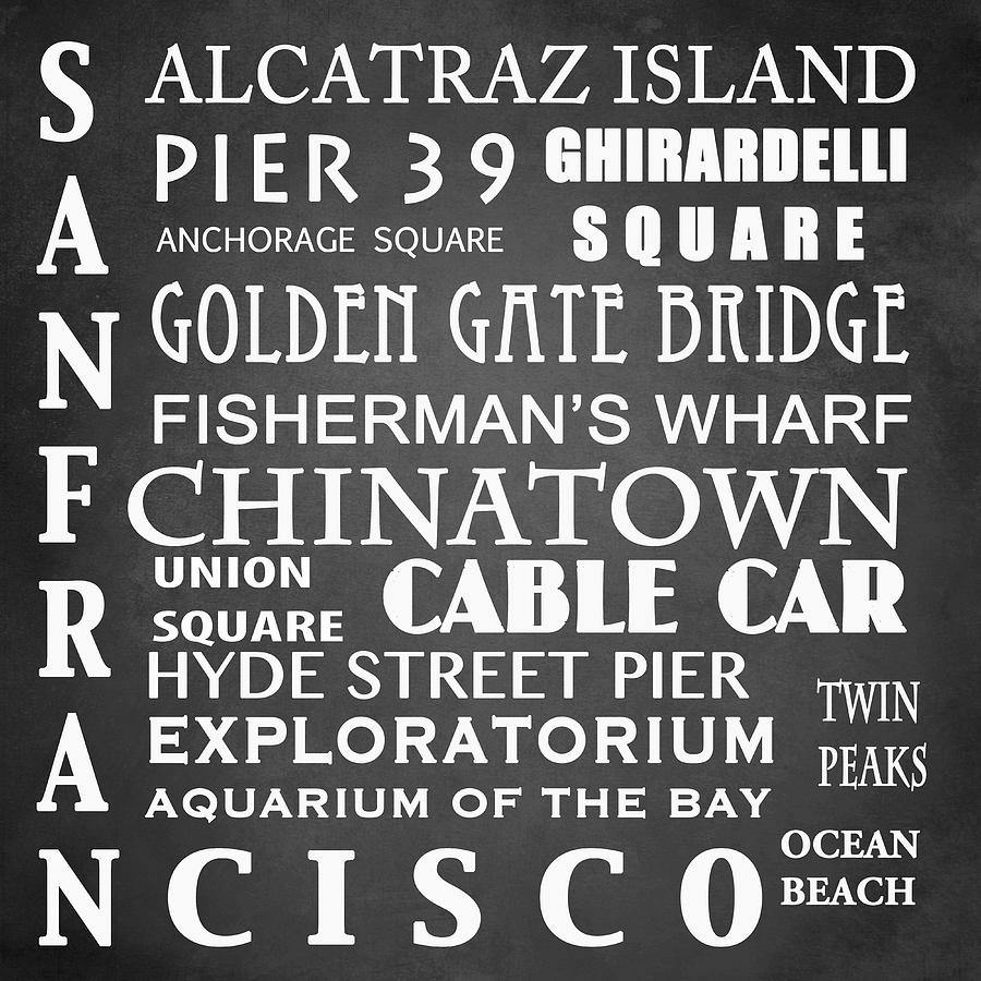 San Francisco Famous Landmarks Digital Art by Patricia Lintner