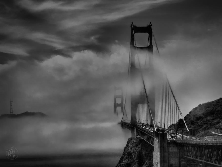 San Francisco - Golden Gate Bridge 002 BW Photograph by Lance Vaughn