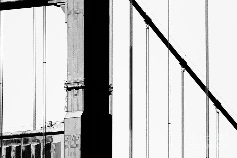 San Francisco Golden Gate Bridge . Black and White Photograph . 7D7954 Photograph by Wingsdomain Art and Photography