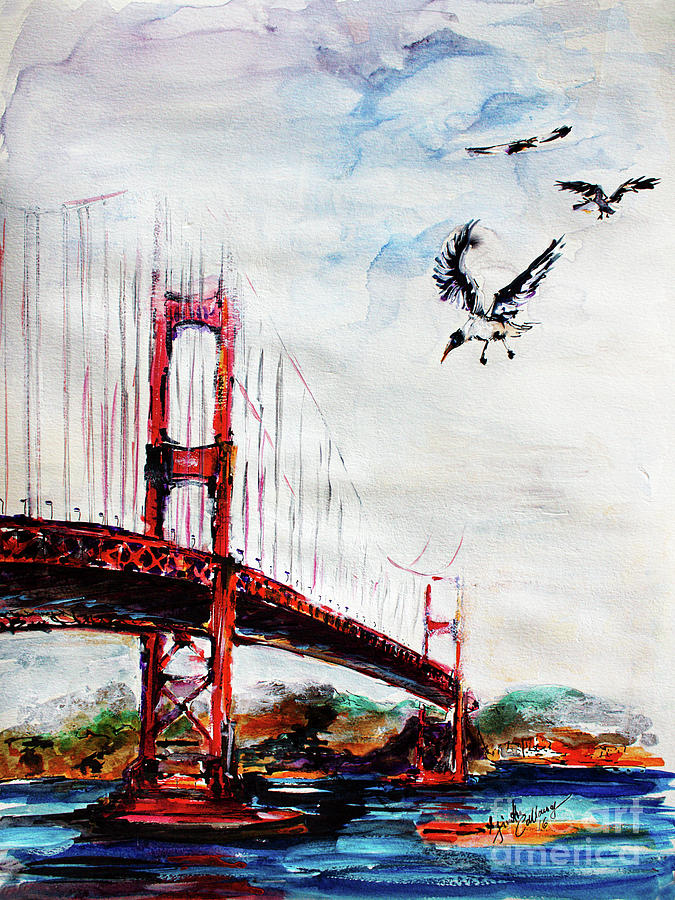 San Francisco Golden Gate Bridge  Painting by Ginette Callaway