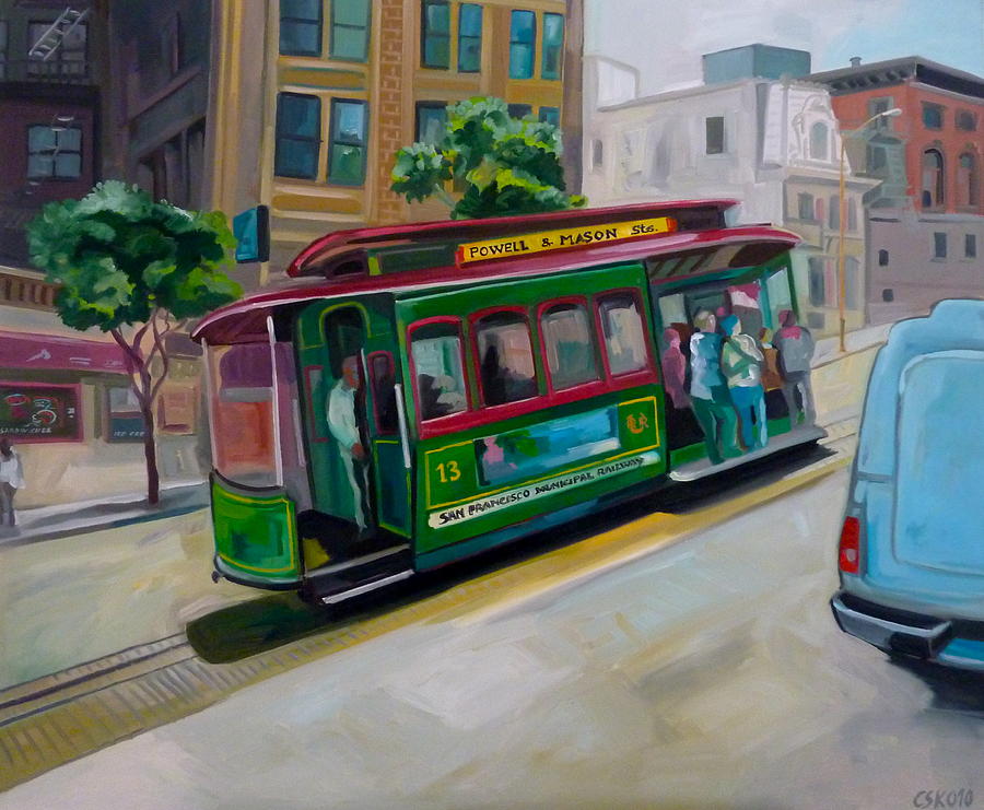 San Francisco Municipal Railway Painting by Carmen Stanescu Kutzelnig