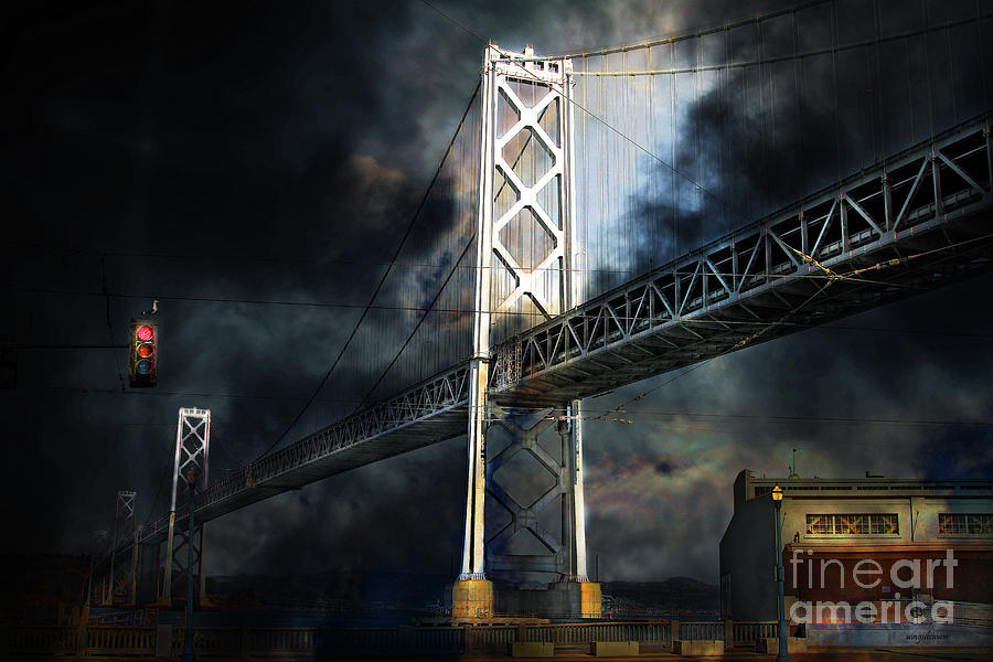 San Francisco Nights At The Bay Bridge . 7D7748 Photograph by Wingsdomain Art and Photography