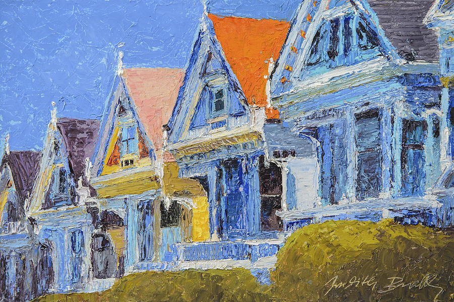 San Francisco Painted Ladies Painting by Judith Barath
