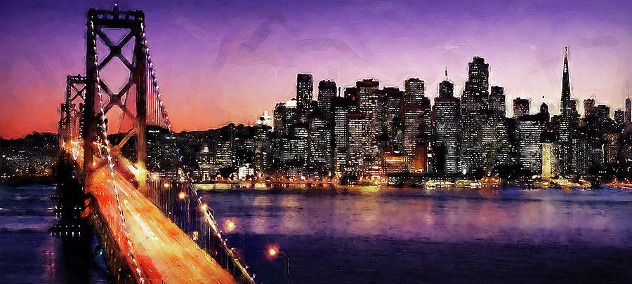 San Francisco, Panorama - 04 Painting by AM FineArtPrints