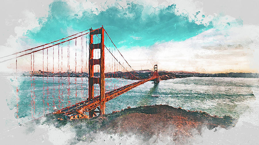 San Francisco, Panorama - 05 Painting by AM FineArtPrints