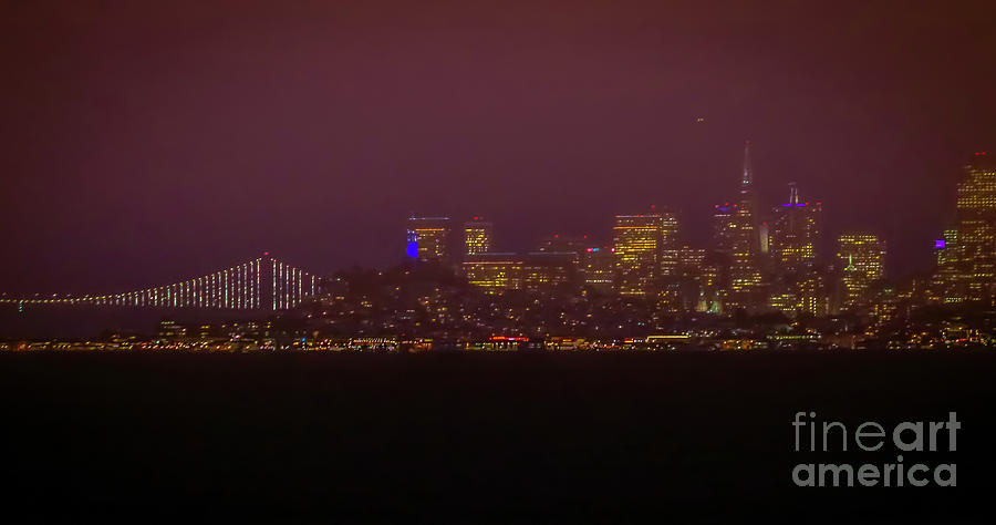 San Francisco panoramic at night Photograph by Claudia M Photography