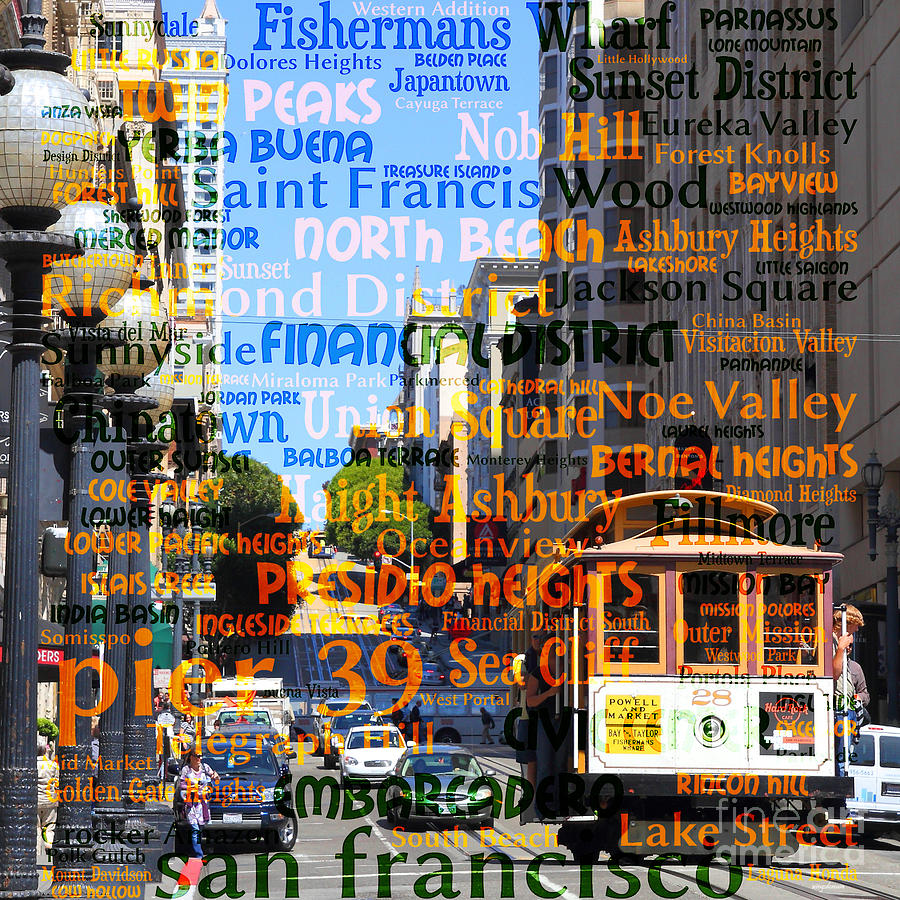 San Francisco Places To Visit Cablecar on Powell Street 7d7261sq Photograph by Wingsdomain Art and Photography