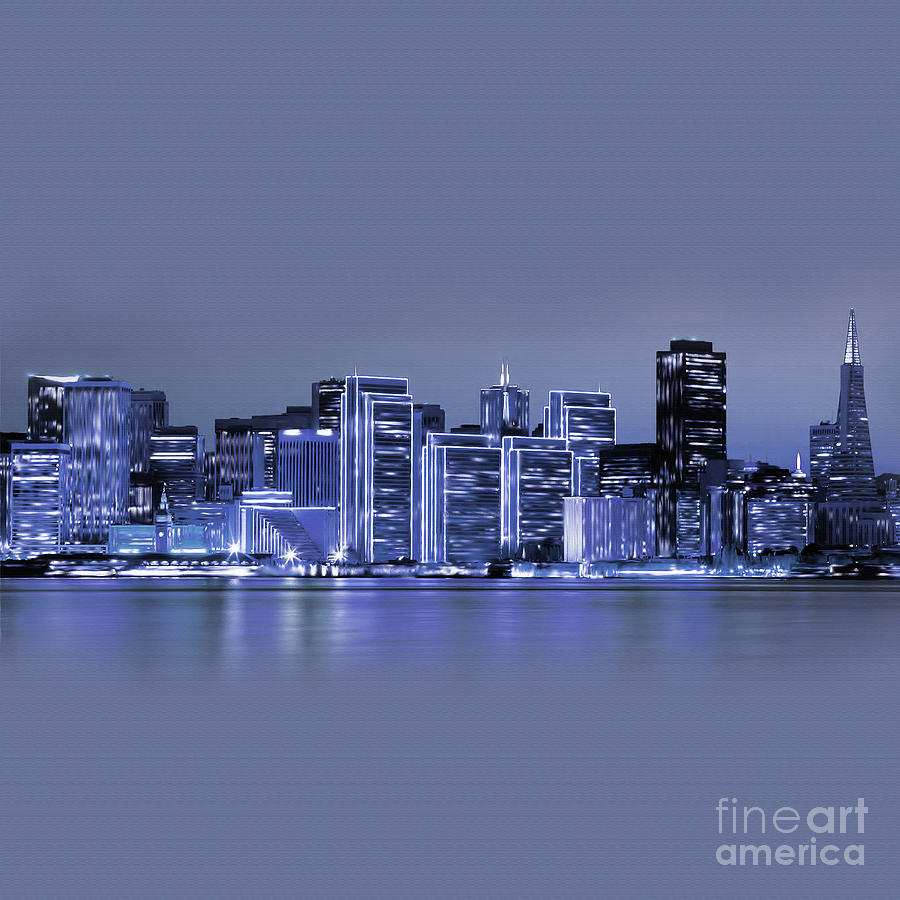 San Francisco skyline 01 Painting by Gull G