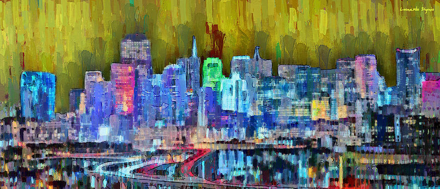 San Francisco Skyline 114 - PA Painting by Leonardo Digenio - Fine Art ...