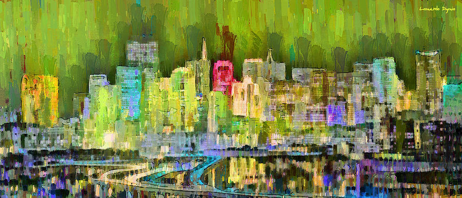 San Francisco Skyline 123 - PA Painting by Leonardo Digenio - Fine Art ...