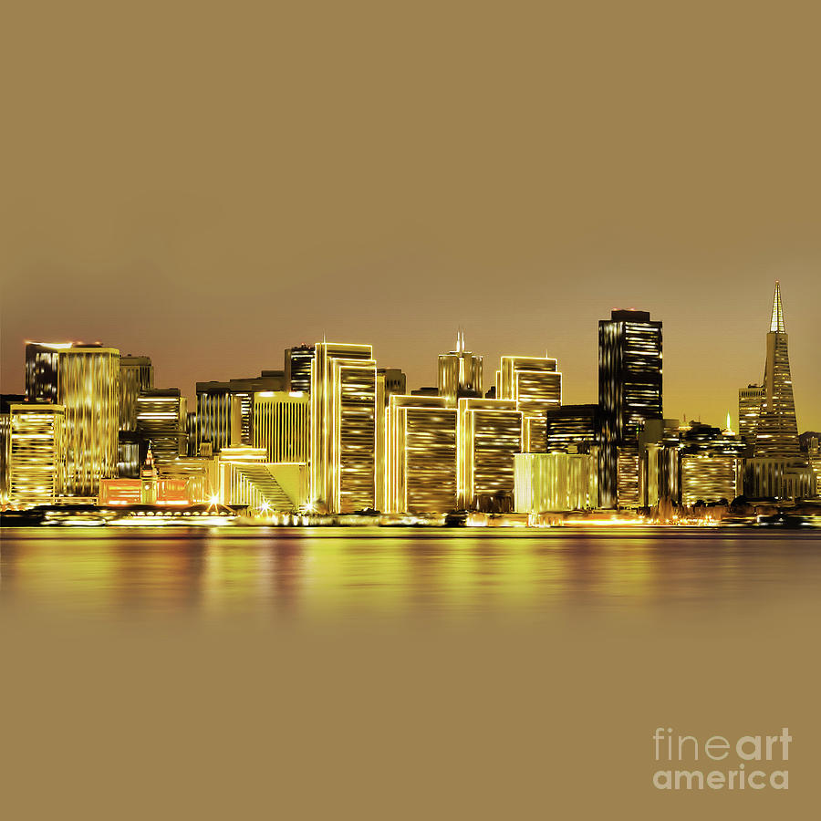 San Francisco skyline Painting by Gull G