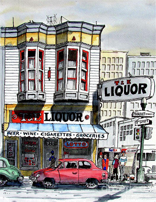 San Francisco Street Corner Painting by Terry Banderas