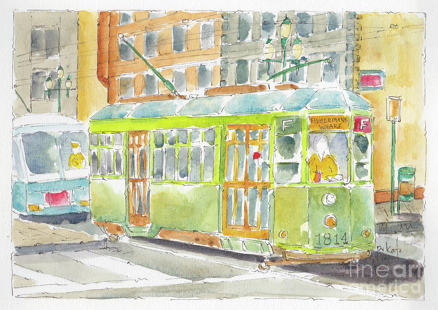 San Francisco Streetcar Painting by Pat Katz