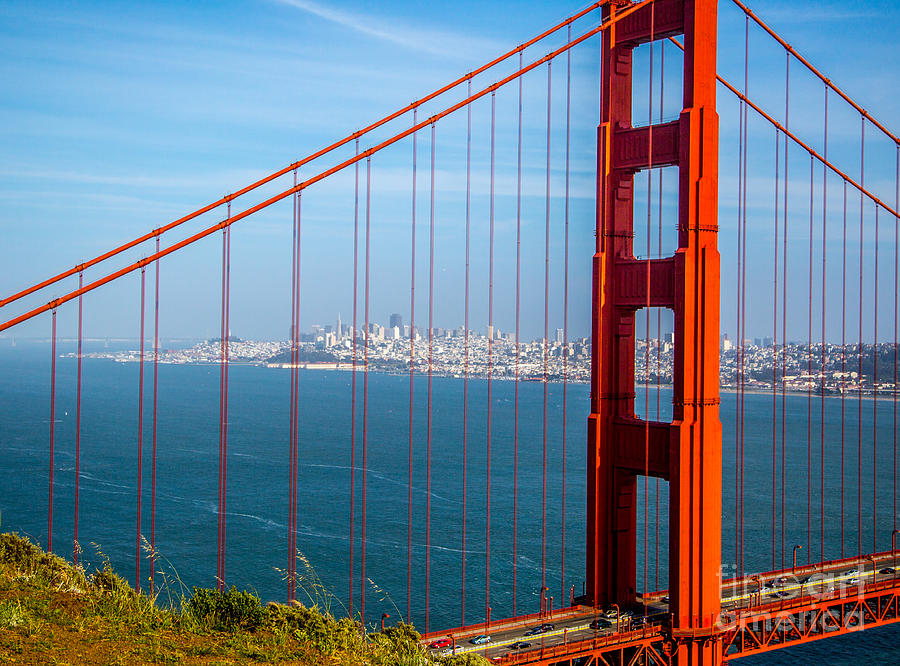 San Francisco thru Golden Gate Bridge Photograph by Lev Kaytsner
