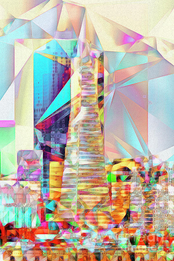 Abstract Photograph - San Francisco Transamerica Tower in Abstract Cubism 20170326 v2 by Wingsdomain Art and Photography