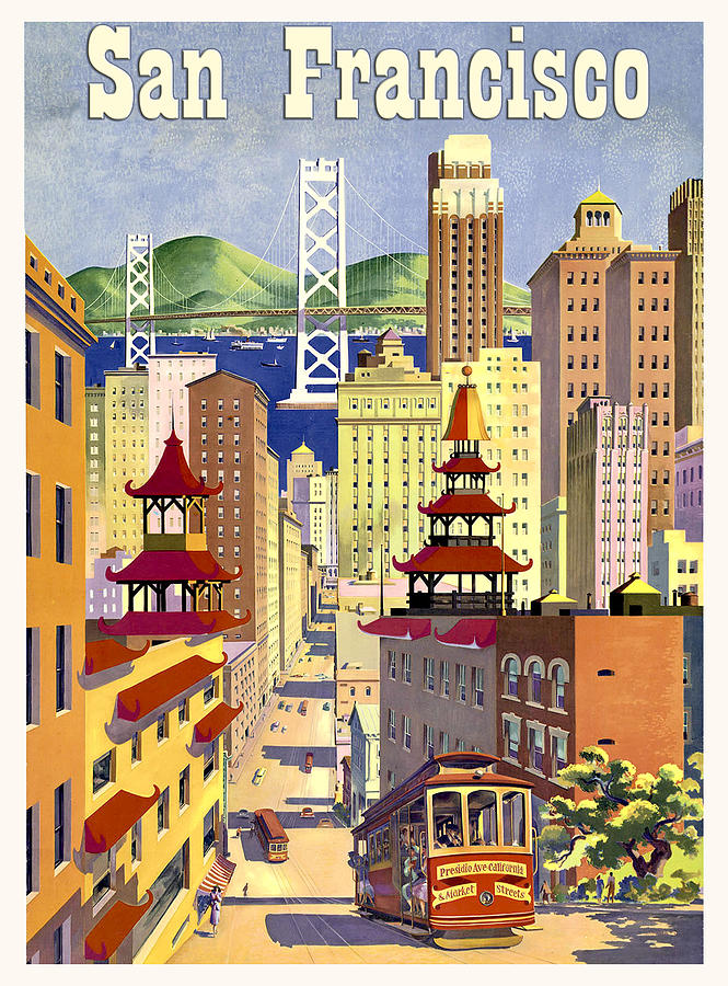 San Francisco, travel poster Painting by Long Shot