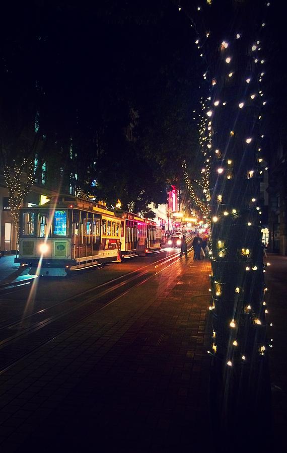 San Francisco Photograph - San Francisco Trolleys During Christmas by Nicole Alvarez