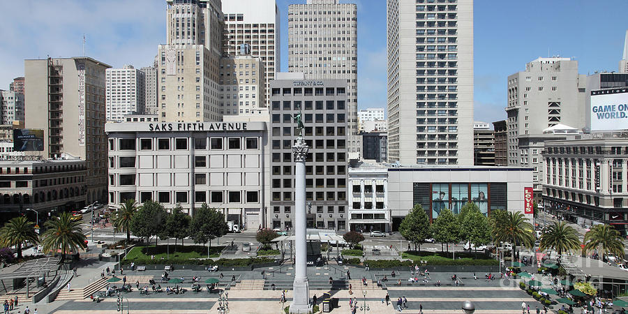 San Francisco Photograph - San Francisco Union Square 5D17938 panoramic by Wingsdomain Art and Photography