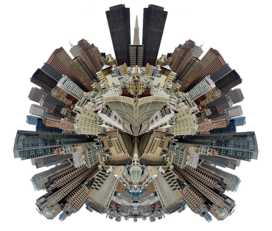 San Francisco Photograph - San Francisco World - Stereographic by Cedric Darrigrand