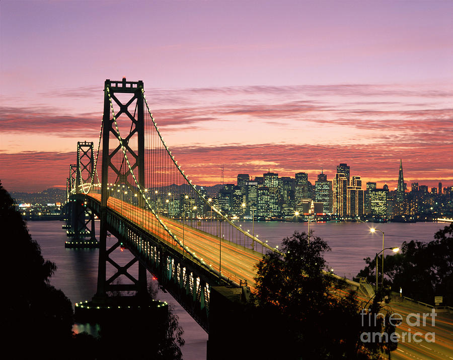 San Fransico Bay at sunset Photograph by Michael Howell - Printscapes