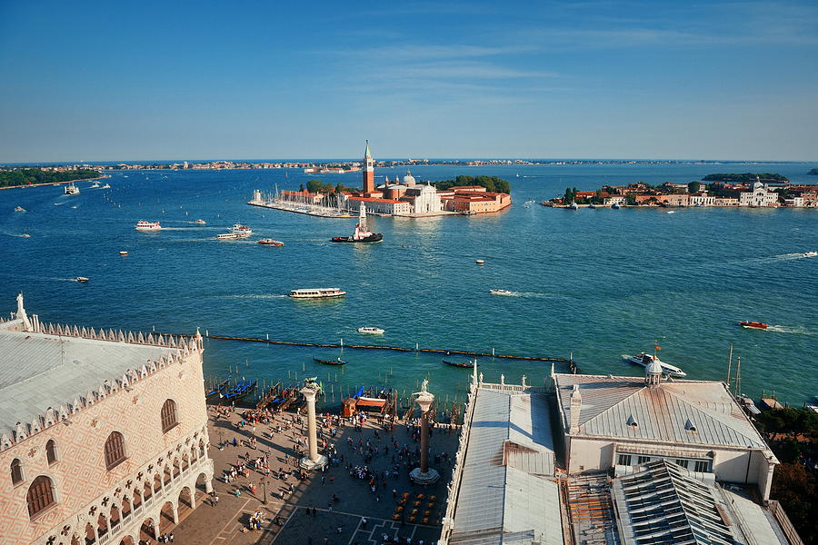 San Giorgio Maggiore island rooftop view Photograph by Songquan Deng