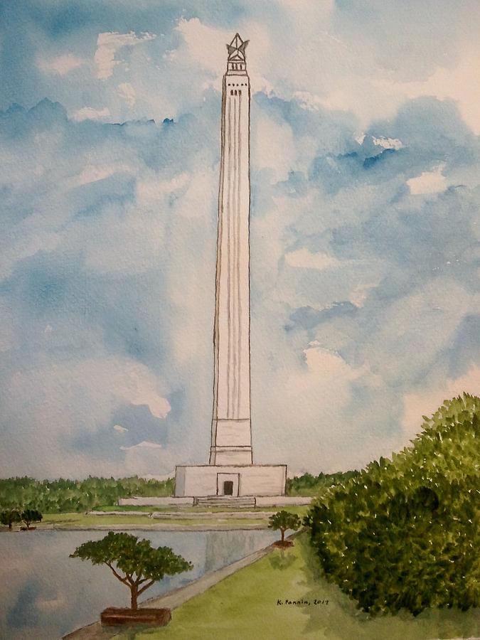 San Jacinto Monument Painting by B Kathleen Fannin