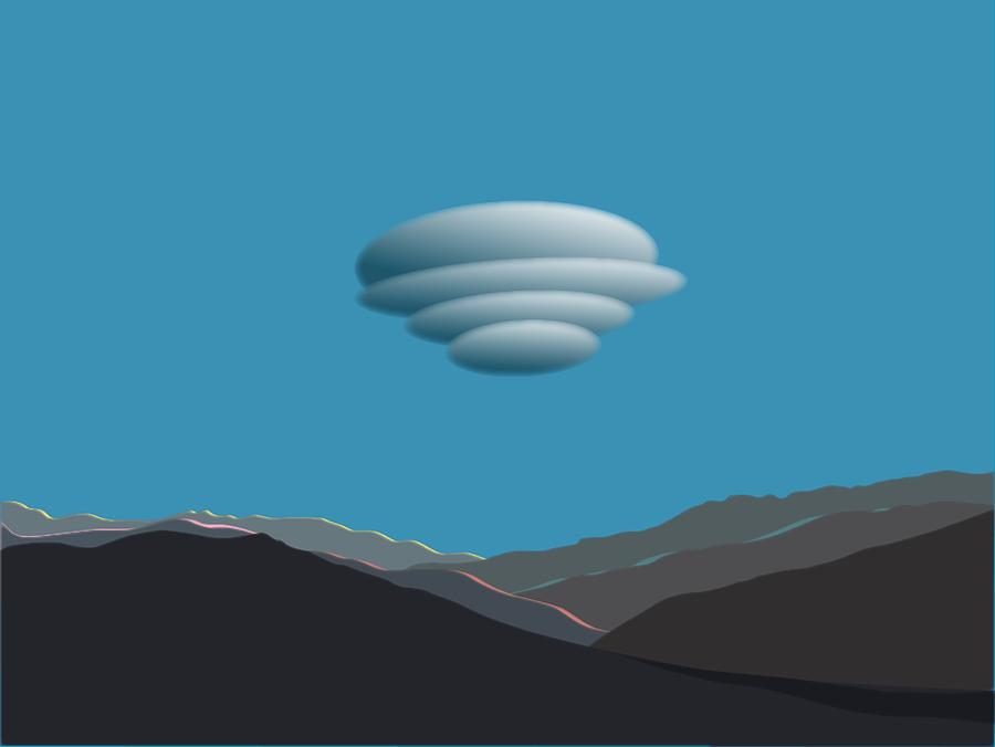 San Jacinto Mts with Lenticular Cloud Digital Art by Stan  Magnan