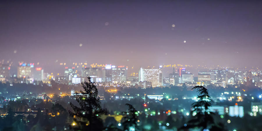 San Jose California City Lights Early Morning  Photograph by Alex Grichenko