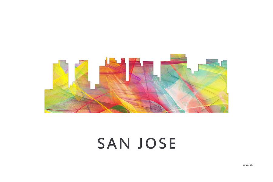Architecture Digital Art - San Jose California Skyline by Marlene Watson