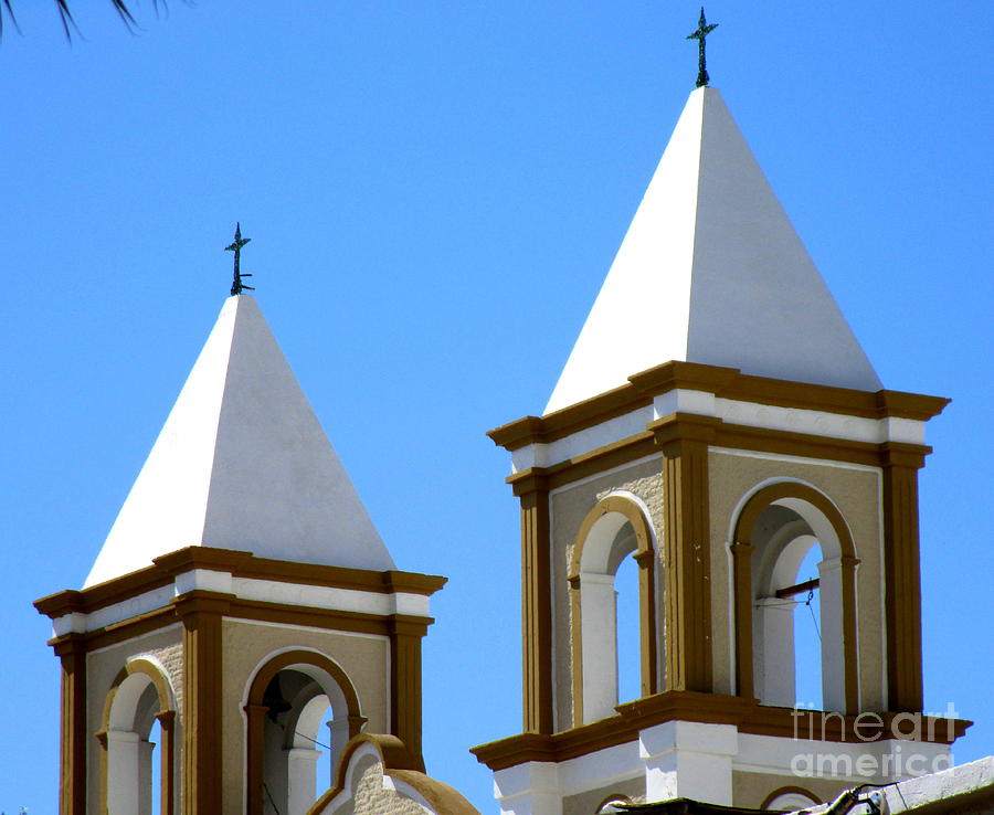 San Jose Del Cabo Cathedral Steeples Photograph by Randall Weidner