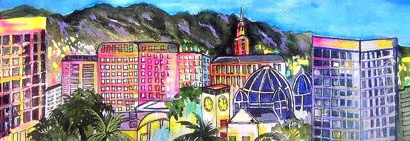 San Jose Skyline Painting by Esther Woods