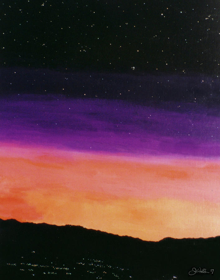 003 San Jose Sunset Painting by James D Waller