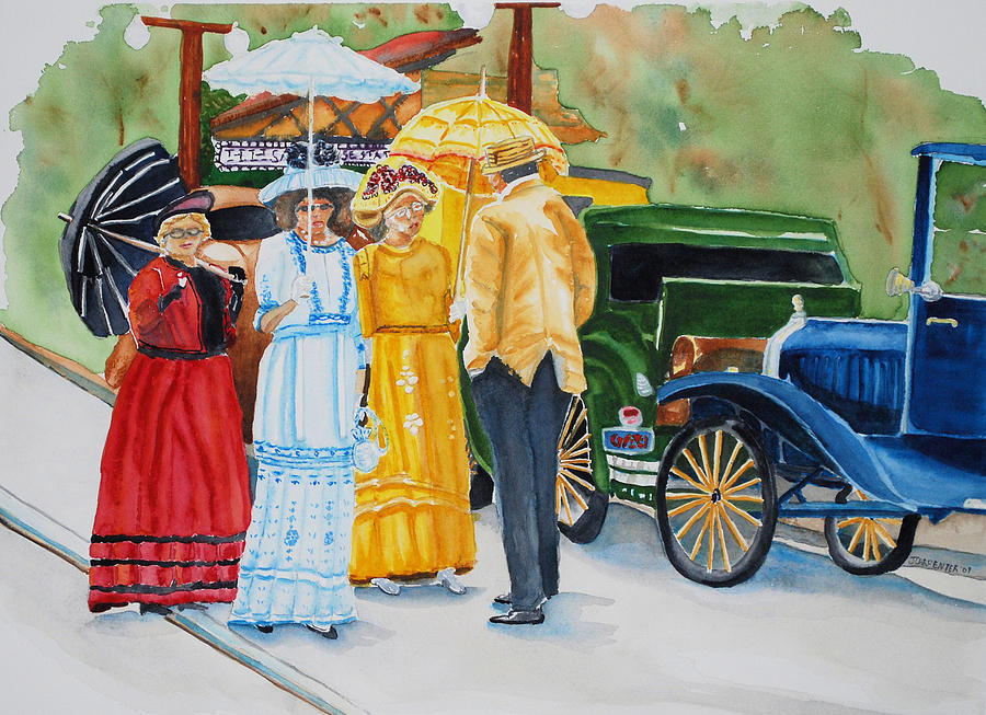 San Jose Vintage Car Show 09 Painting by Gerald Carpenter