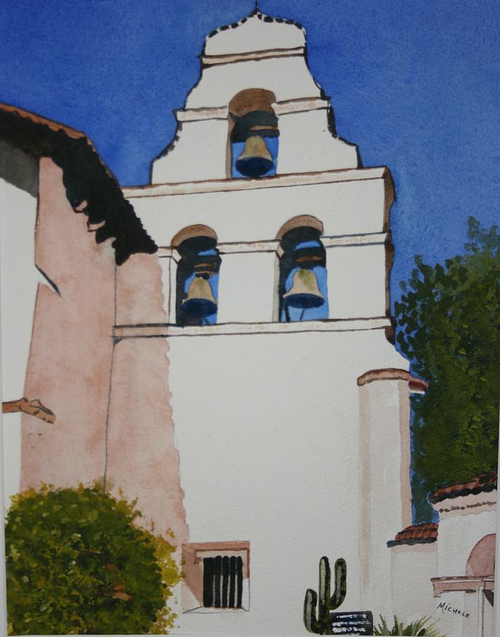 San Juan Bautista Mission Painting by Michele Turney