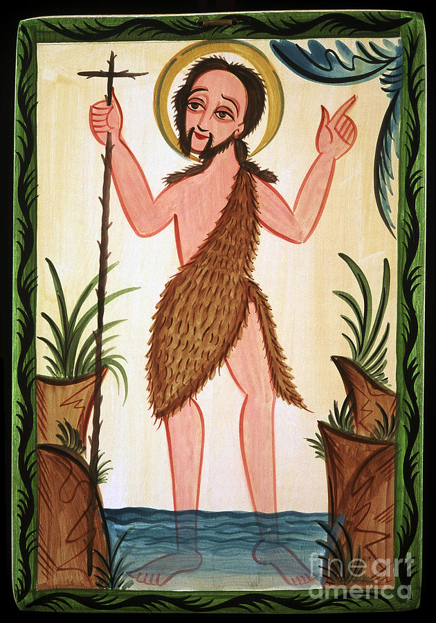San Juan Bautista - St. John the Baptist - AOJUB Painting by Br Arturo Olivas OFS