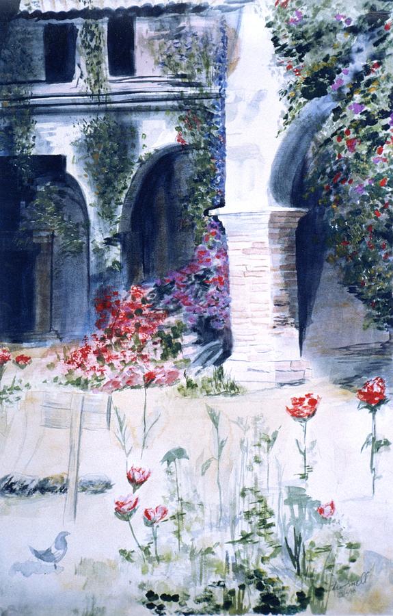 Nature Painting - San Juan Capistrano In the Courtyard by Theo  Snell