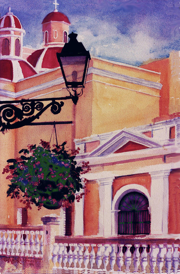 San Juan Puerto Rico Painting - San Juan Cathedral by Estela Robles